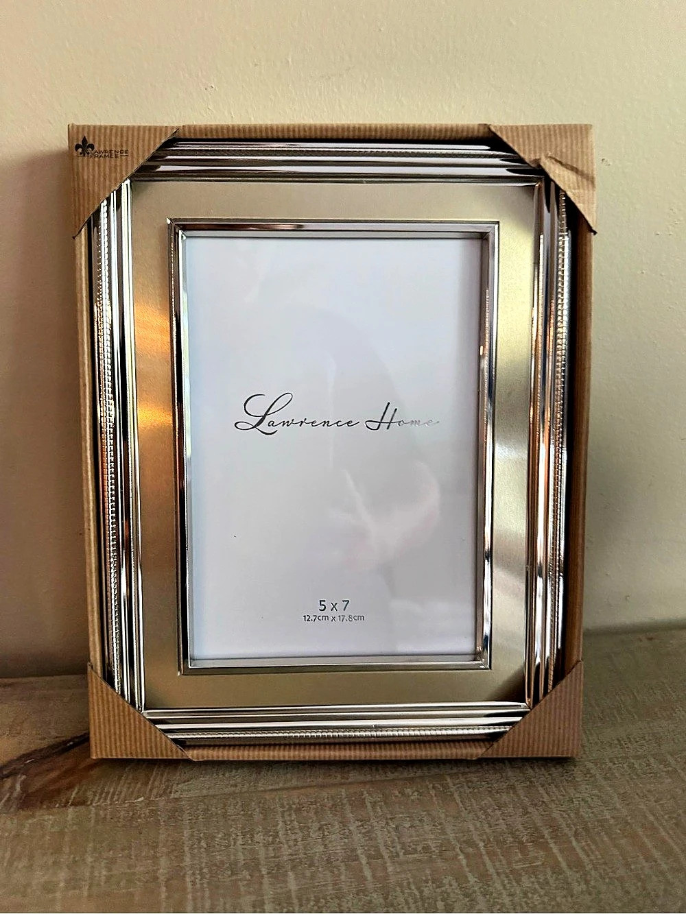 Lawrence Frames Silver Beaded Picture Frame 5 x 7 Silver Picture Frame NWT